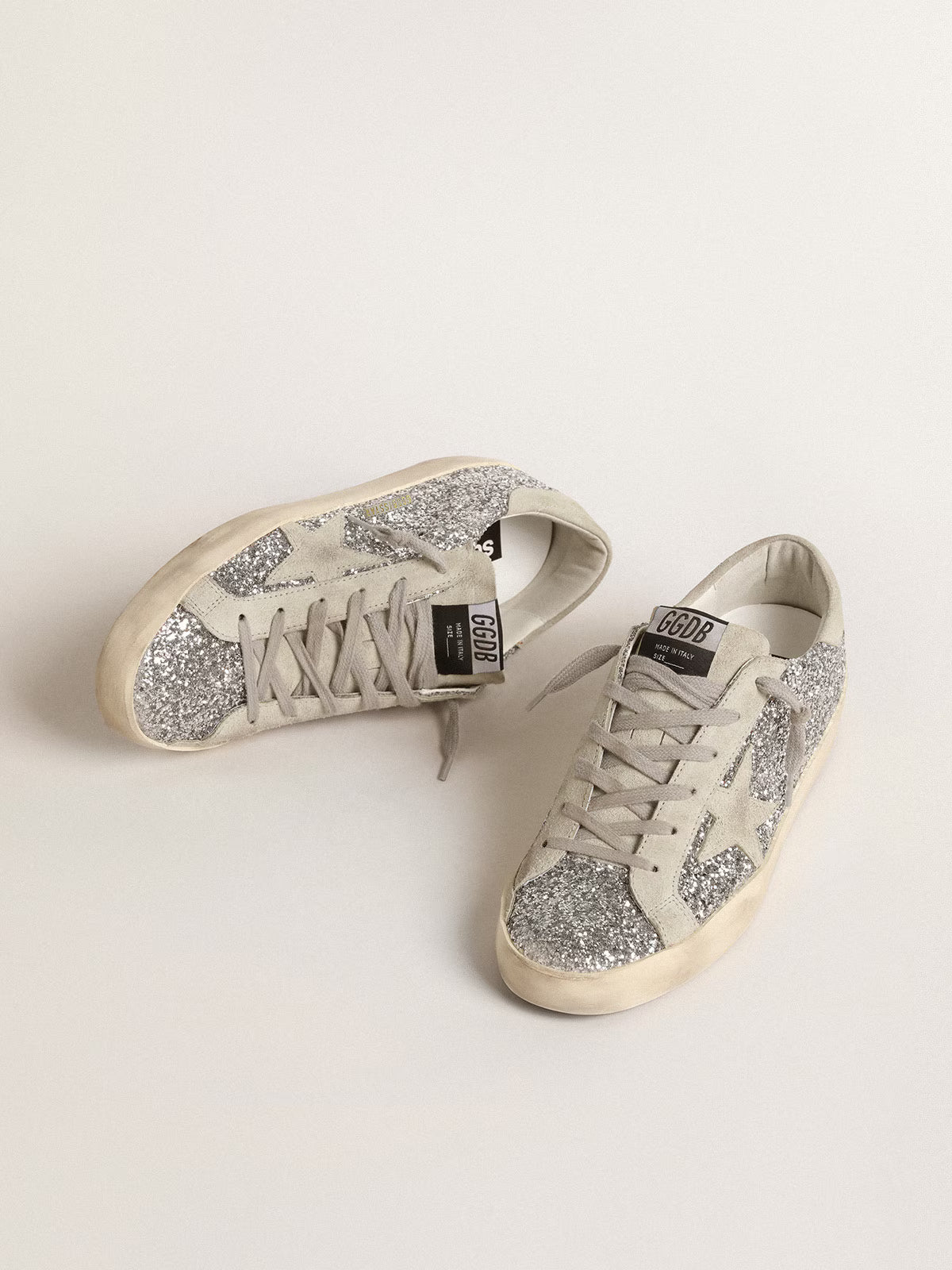 Golden Goose Super-Star à paillettes argentées