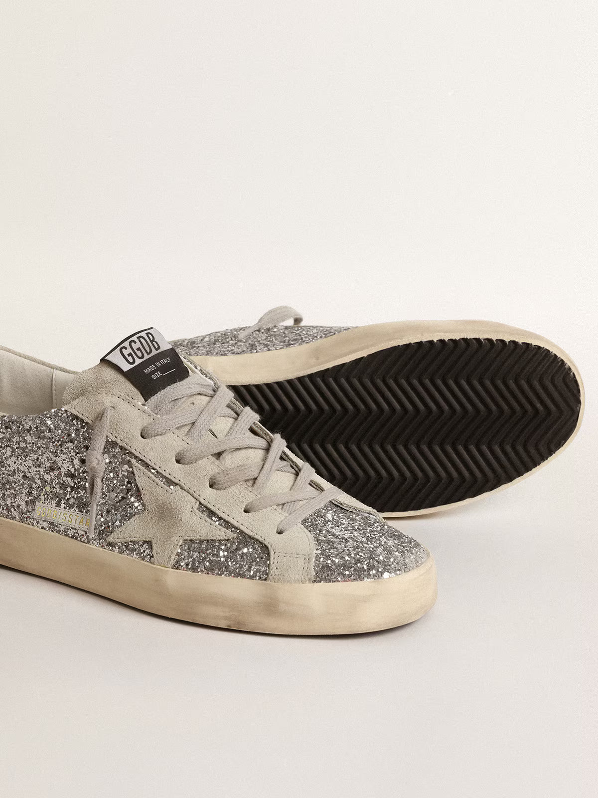 Golden Goose Super-Star à paillettes argentées