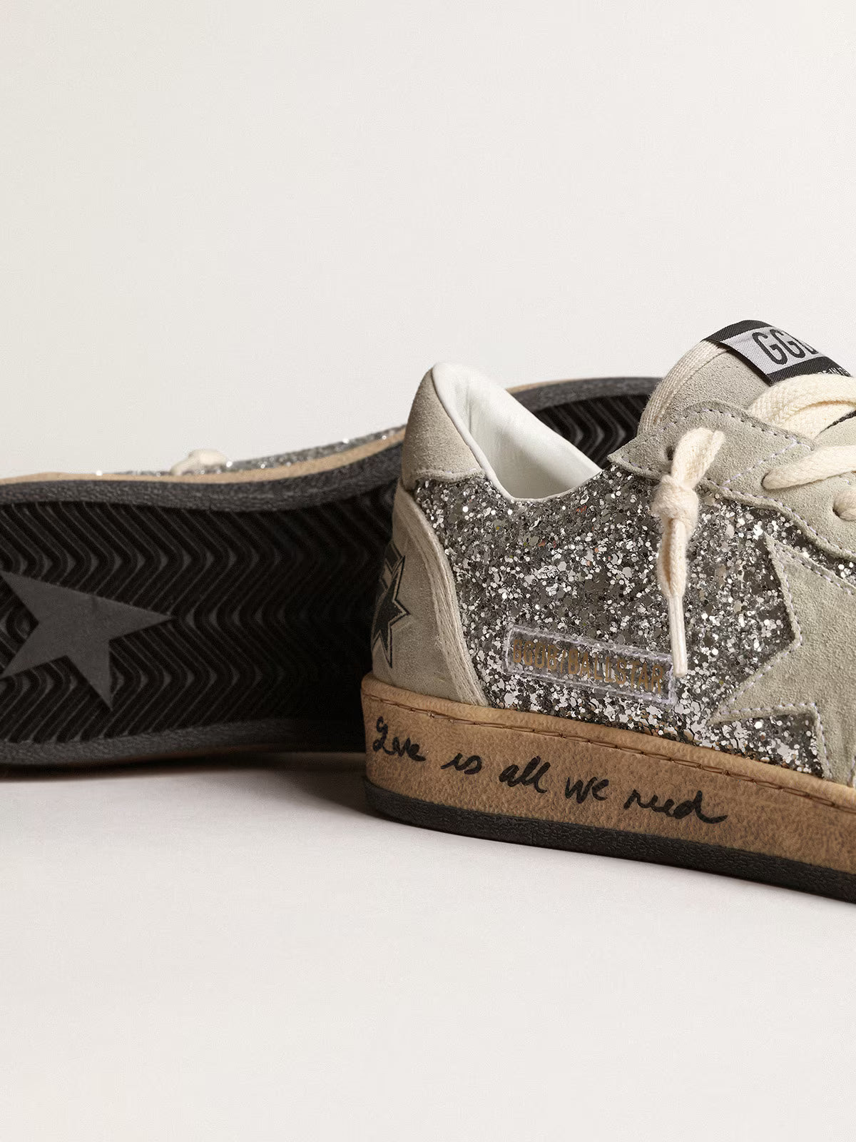 Golden Goose Ball Star pour femme à paillettes argentées